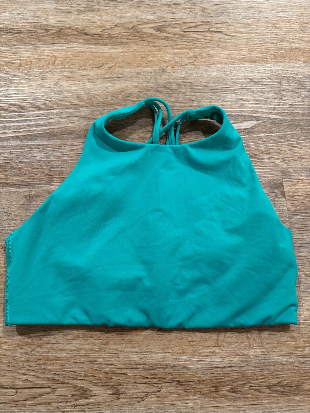 Athleta High Neck Teal Sports Bra Crop Top